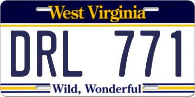 WV license plate DRL771