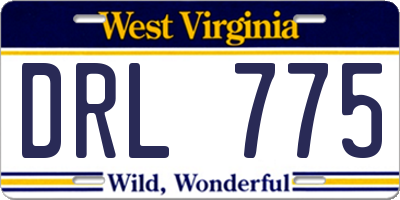 WV license plate DRL775