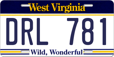 WV license plate DRL781