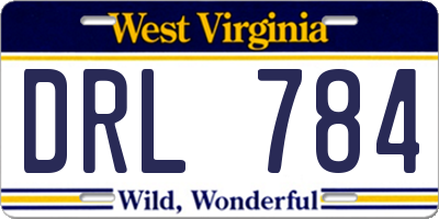 WV license plate DRL784