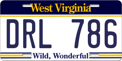 WV license plate DRL786