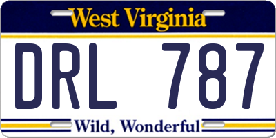 WV license plate DRL787