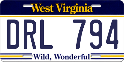 WV license plate DRL794