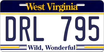 WV license plate DRL795