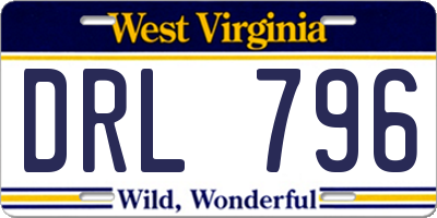 WV license plate DRL796