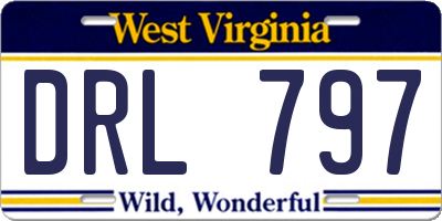 WV license plate DRL797