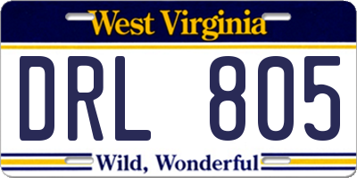 WV license plate DRL805