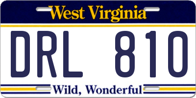 WV license plate DRL810