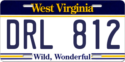 WV license plate DRL812