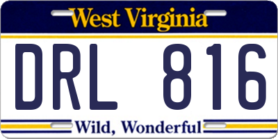 WV license plate DRL816