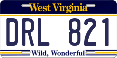 WV license plate DRL821