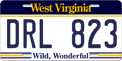 WV license plate DRL823