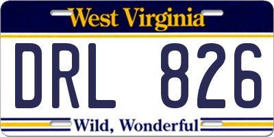 WV license plate DRL826
