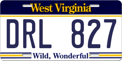 WV license plate DRL827
