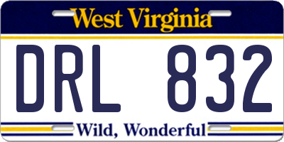 WV license plate DRL832
