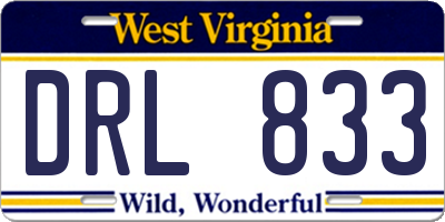 WV license plate DRL833