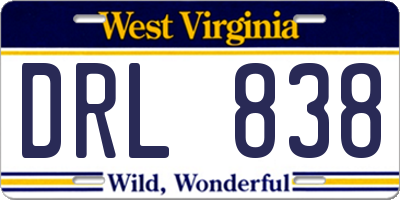WV license plate DRL838