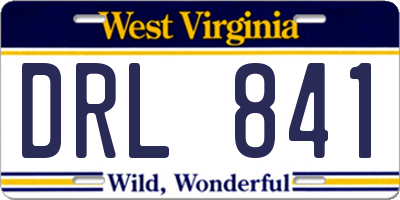 WV license plate DRL841