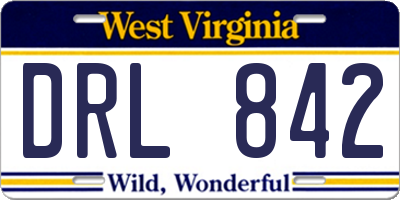 WV license plate DRL842