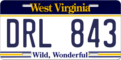 WV license plate DRL843