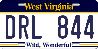 WV license plate DRL844