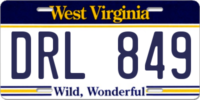 WV license plate DRL849