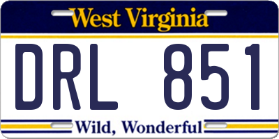 WV license plate DRL851