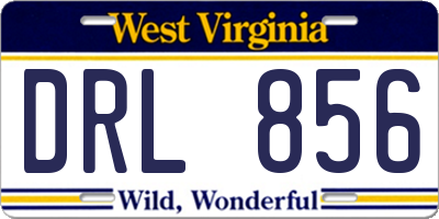 WV license plate DRL856