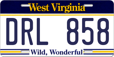 WV license plate DRL858
