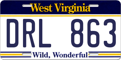 WV license plate DRL863