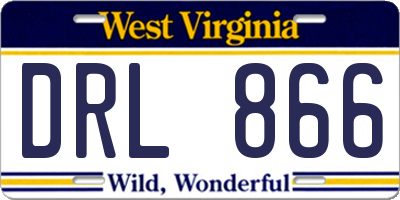 WV license plate DRL866