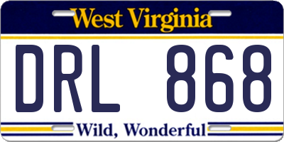 WV license plate DRL868