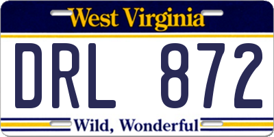 WV license plate DRL872