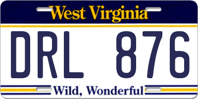WV license plate DRL876