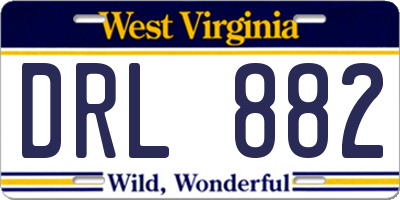 WV license plate DRL882