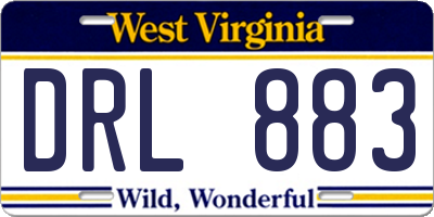 WV license plate DRL883