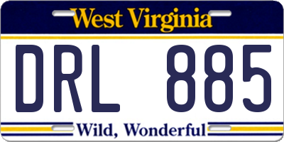 WV license plate DRL885