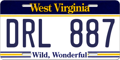 WV license plate DRL887