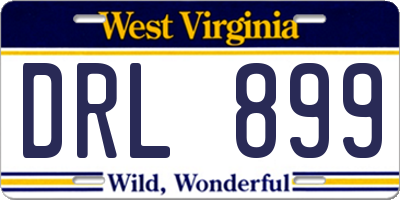 WV license plate DRL899