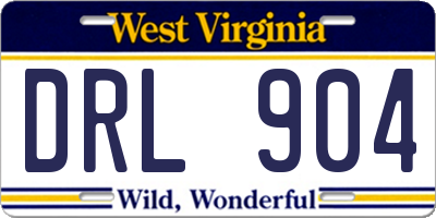 WV license plate DRL904