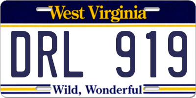 WV license plate DRL919