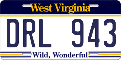 WV license plate DRL943