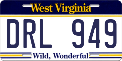 WV license plate DRL949