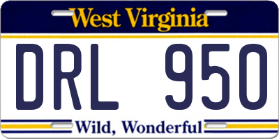 WV license plate DRL950