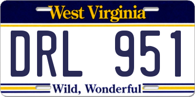 WV license plate DRL951