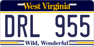 WV license plate DRL955