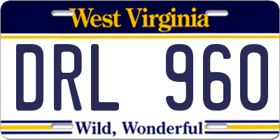 WV license plate DRL960