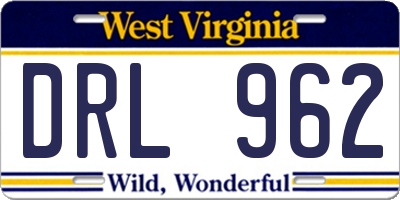 WV license plate DRL962