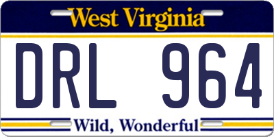 WV license plate DRL964