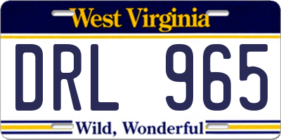 WV license plate DRL965
